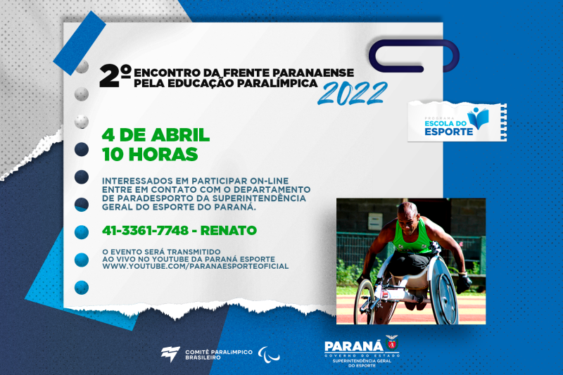 Esporte promove 2º Encontro da Frente Paranaense pela Educação Paralímpica em abril