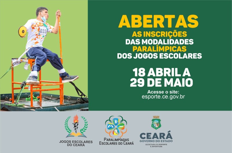 Sejuv abre inscrições das modalidades Paralímpicas dos Jogos Escolares 2022
